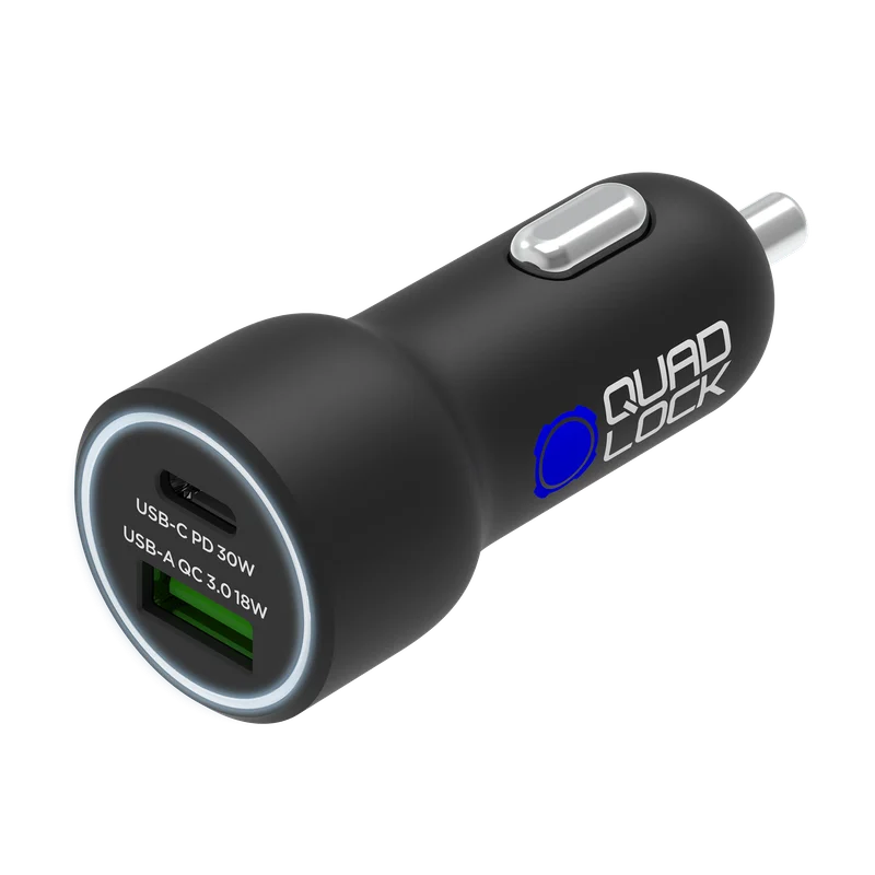 Quad Lock 48W dual car charger black