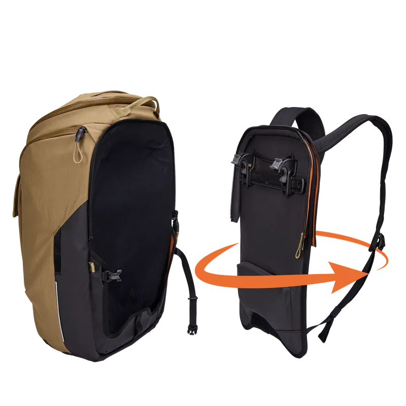 Thule Paramount hybrid bike pannier and backpack 26L tan beige