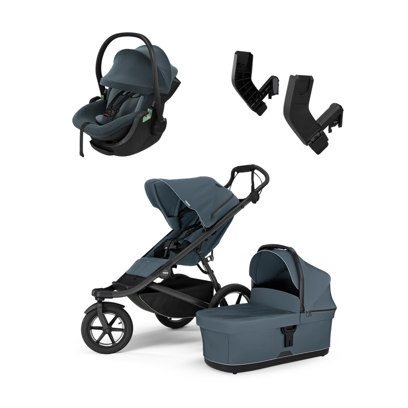 Thule Urban Glide 3 dark slate & Thule Maple Connect darkest blue newborn bundle