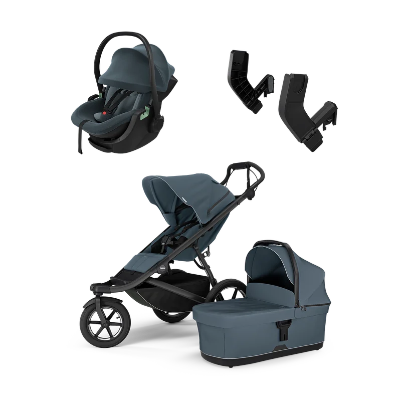 Thule Urban Glide 3 dark slate & Thule Maple darkest blue newborn bundle
