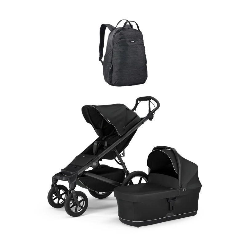 Thule Urban Glide 4-wheel + Thule changing backpack + Thule bassinet